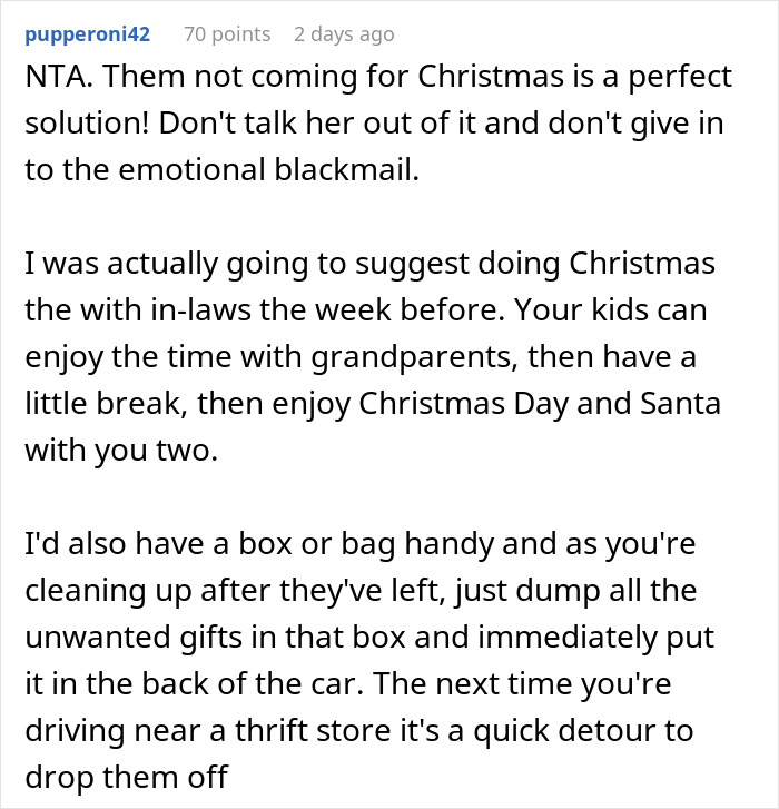 Grandma Turns Every Christmas Into A Weird Competition With Santa, Fam Blocks Her Gifts For Good