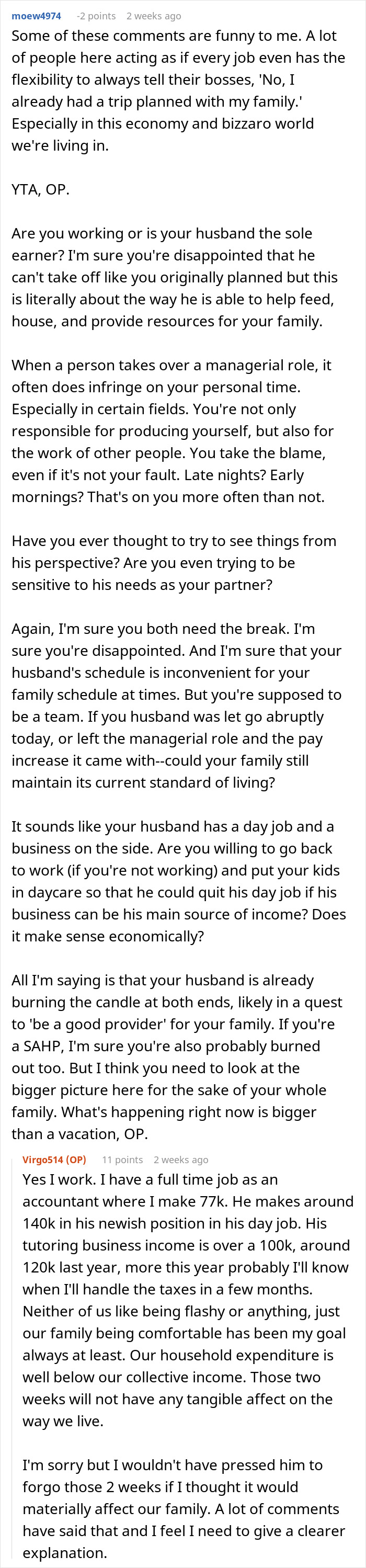 Family Vacation Turns Into Ultimatum After Husband Puts Business First, Wife Threatens Solo Trip