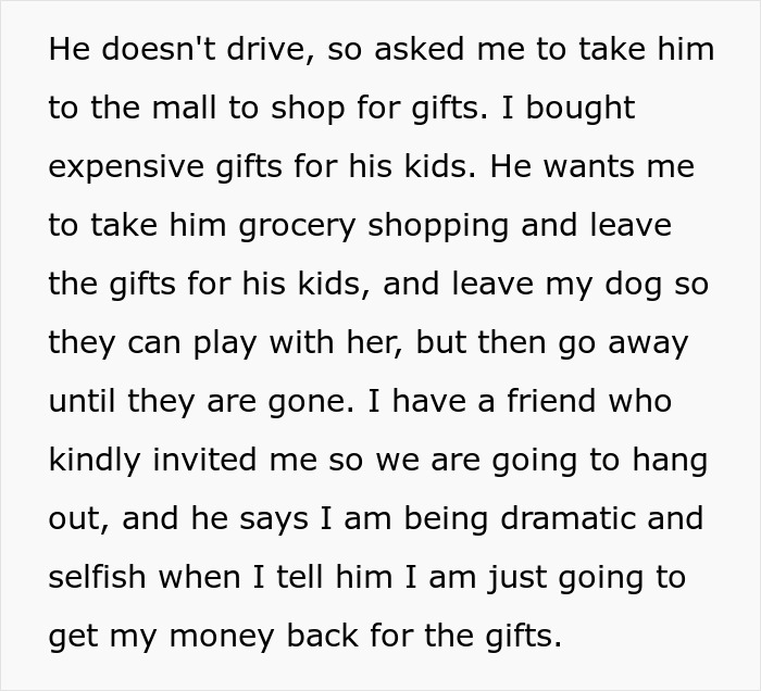 Woman Buys Expensive Gifts For BF’s Kids, Is Told She Can’t Spend Christmas With Them Woman Buys Expensive Gifts For BF’s Kids, Is Told She Can’t Spend Christmas With Them