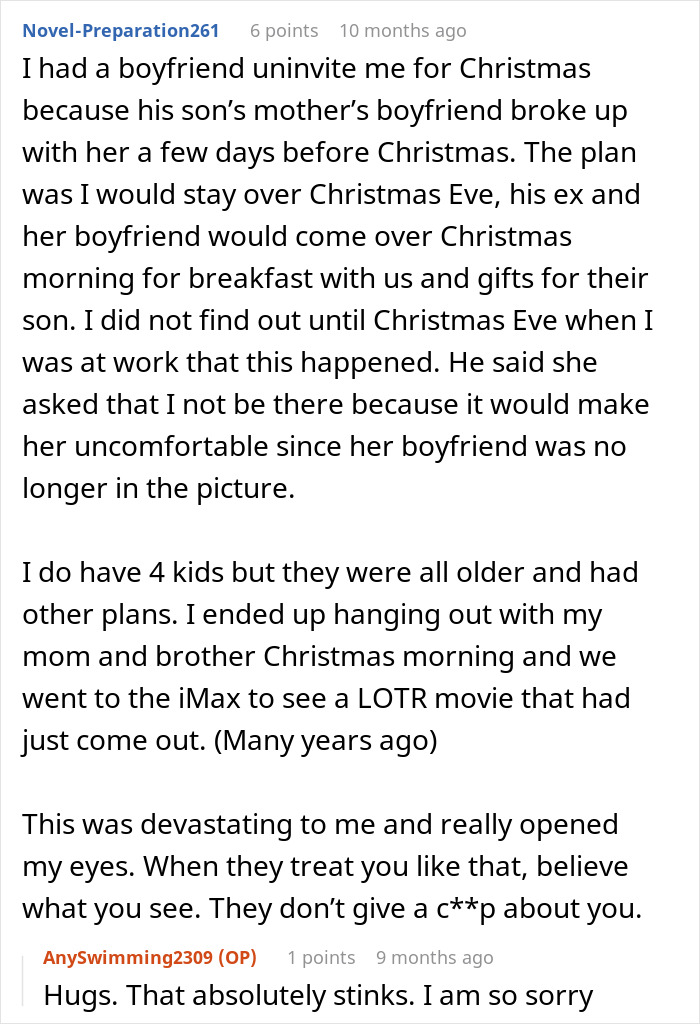 Woman Buys Expensive Gifts For BF’s Kids, Is Told She Can’t Spend Christmas With Them Woman Buys Expensive Gifts For BF’s Kids, Is Told She Can’t Spend Christmas With Them
