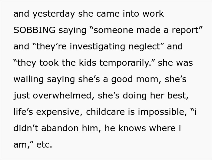 &ldquo;I Haven&rsquo;t Told Anyone It Was Me&rdquo;: Woman Racked With Guilt After Calling CPS About Coworker&rsquo;s 9YO