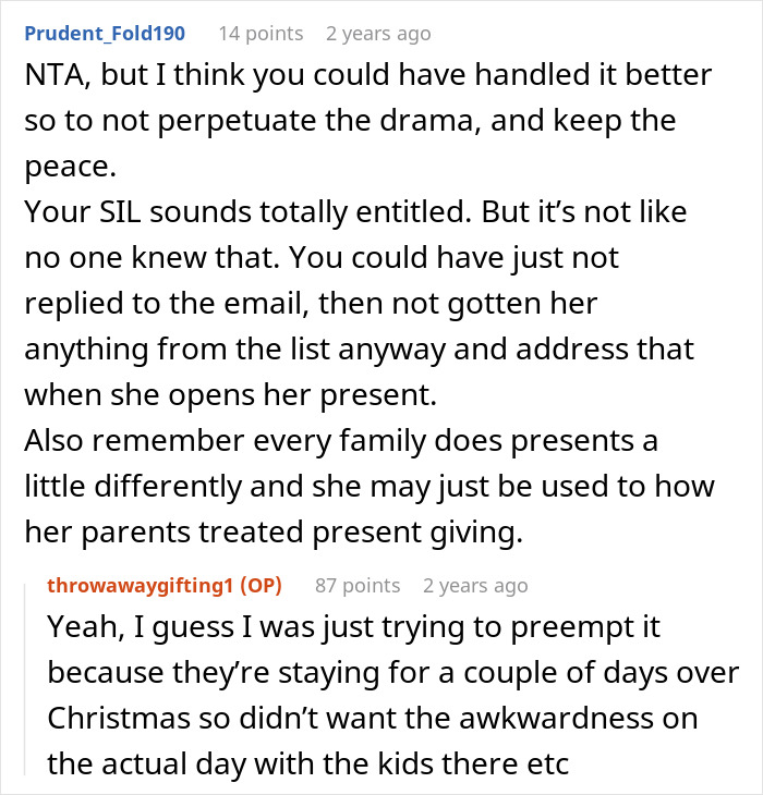 Entitled SIL Demands People Only Gift Pricey Things From Her Christmas List, Mad As Woman Snubs Her