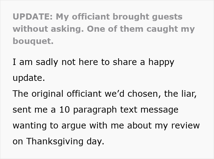 Bride Mortified As Officiant Brings Random Guest To Ceremony, Loses It When She Catches The Bouquet