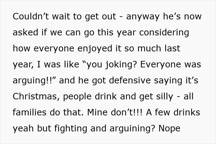 Guy Says Fam Is “Wild” At Christmas, GF Unprepared For Screaming Matches And Alcohol-Fueled Fights