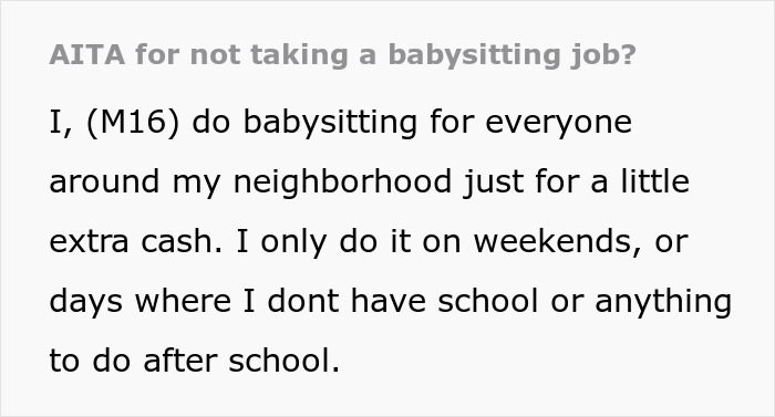 Teen Won&rsquo;t Babysit Reckless 8YO After What He Did, His Mom Goes Ballistic And Calls Him Ungrateful