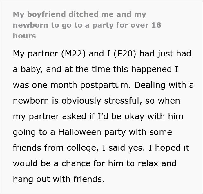 Woman Rethinks Her Relationship After Her BF Ditches Her With A Newborn To Party For Over 18 Hours
