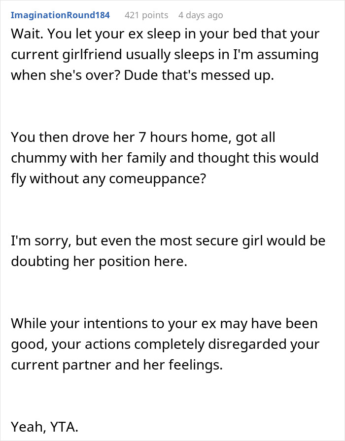 Guy Goes Above And Beyond For His Ex Girlfriend, Doesn’t Understand Why Current Partner Is Upset Guy Goes Above And Beyond For His Ex Girlfriend, Doesn’t Understand Why Current Partner Is Upset