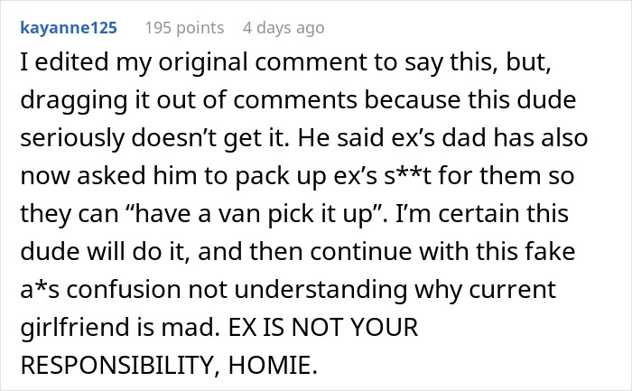 Guy Goes Above And Beyond For His Ex Girlfriend, Doesn’t Understand Why Current Partner Is Upset Guy Goes Above And Beyond For His Ex Girlfriend, Doesn’t Understand Why Current Partner Is Upset
