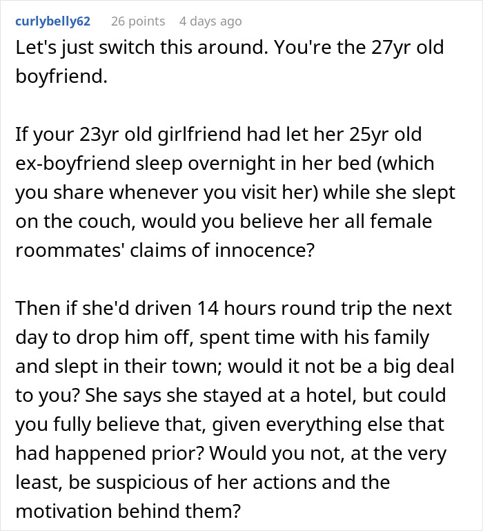 Guy Goes Above And Beyond For His Ex Girlfriend, Doesn’t Understand Why Current Partner Is Upset Guy Goes Above And Beyond For His Ex Girlfriend, Doesn’t Understand Why Current Partner Is Upset