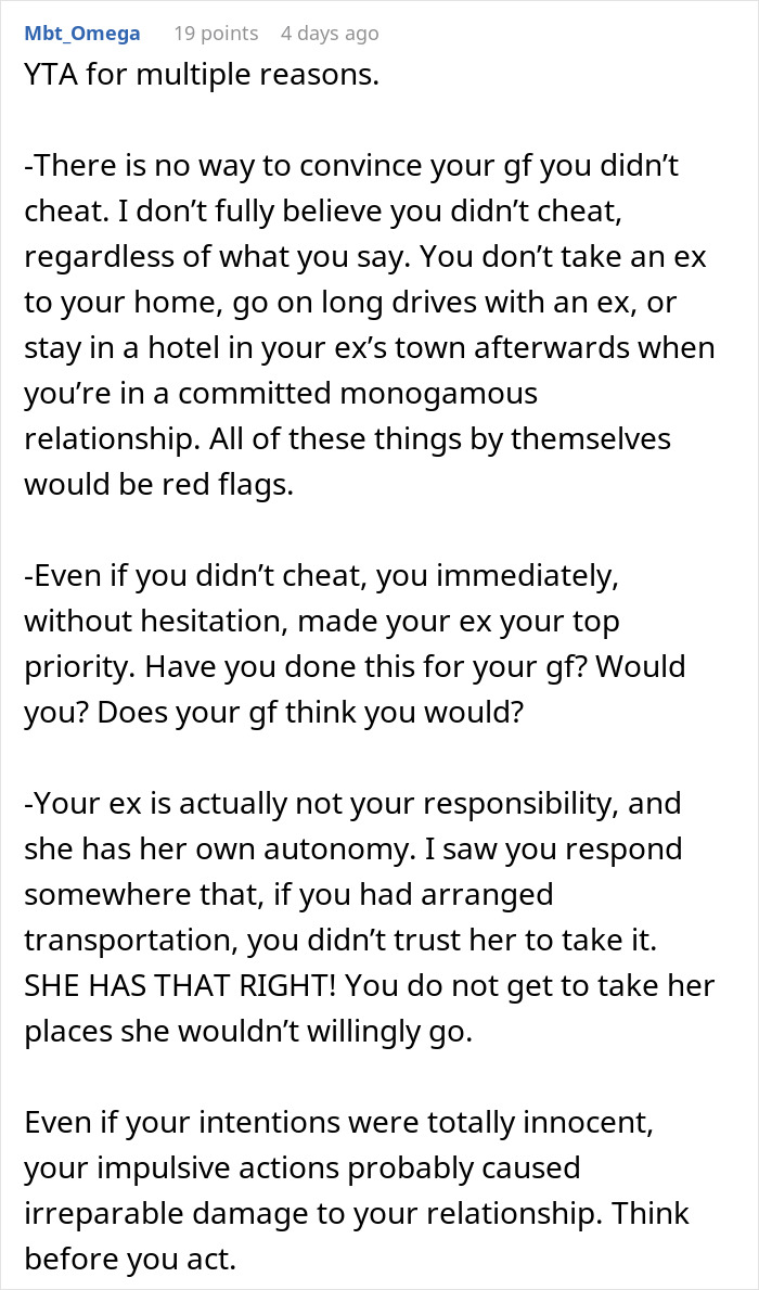 Guy Goes Above And Beyond For His Ex Girlfriend, Doesn’t Understand Why Current Partner Is Upset Guy Goes Above And Beyond For His Ex Girlfriend, Doesn’t Understand Why Current Partner Is Upset