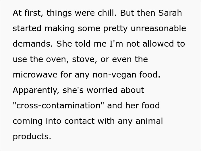 Person Refuses To Follow Roommate&rsquo;s Strict Vegan Rules In Shared Kitchen, Gets Called &ldquo;Selfish&rdquo;