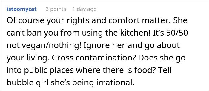 Person Refuses To Follow Roommate&rsquo;s Strict Vegan Rules In Shared Kitchen, Gets Called &ldquo;Selfish&rdquo;