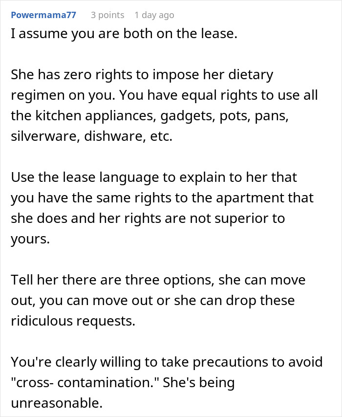Person Refuses To Follow Roommate&rsquo;s Strict Vegan Rules In Shared Kitchen, Gets Called &ldquo;Selfish&rdquo;