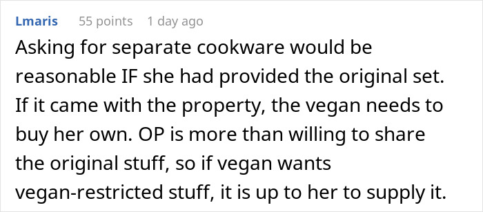 Person Refuses To Follow Roommate&rsquo;s Strict Vegan Rules In Shared Kitchen, Gets Called &ldquo;Selfish&rdquo;