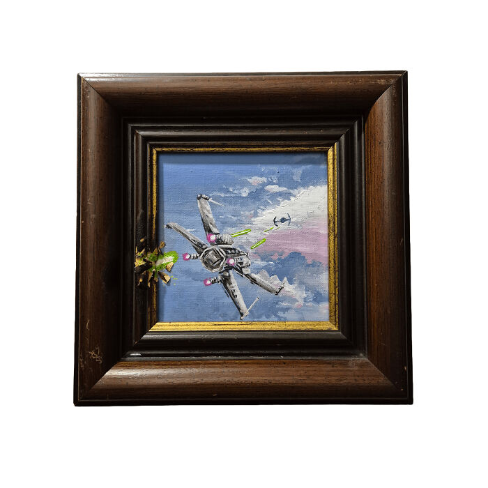 78 People Who Personalized Thrifted Paintings By Adding In Something Funny Or Unexpected (New Pics) 78 People Who Personalized Thrifted Paintings By Adding In Something Funny Or Unexpected (New Pics)