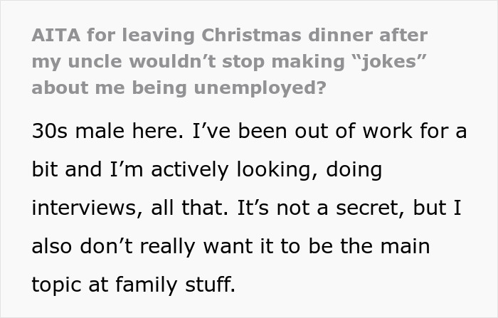 Guy Leaves Christmas Dinner Over Uncle’s Jokes, Mom Furious He “Embarrassed Her”