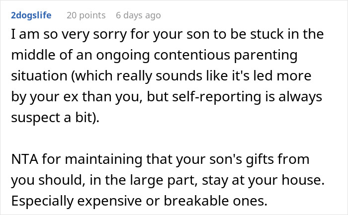 “Stuff Gets Broken”: Dad Tries To Protect His Son’s Gift From His Ex’s New Family, Drama Ensues “Stuff Gets Broken”: Dad Tries To Protect His Son’s Gift From His Ex’s New Family, Drama Ensues