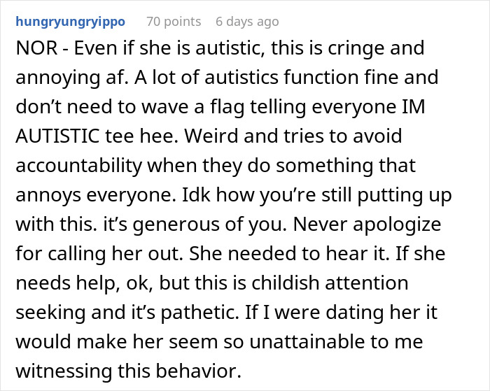 Woman Keeps Excusing Her Behavior With Self-Diagnosed Autism, BF Can&rsquo;t Take It Anymore