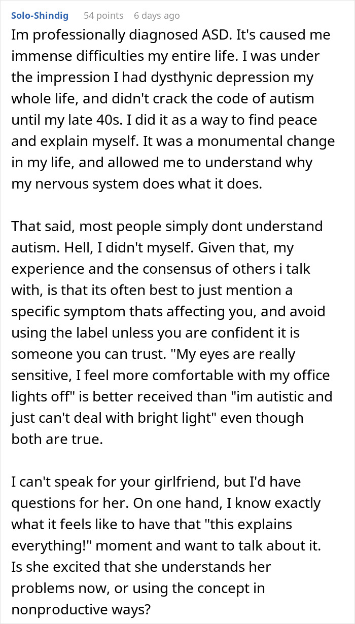 Woman Keeps Excusing Her Behavior With Self-Diagnosed Autism, BF Can&rsquo;t Take It Anymore