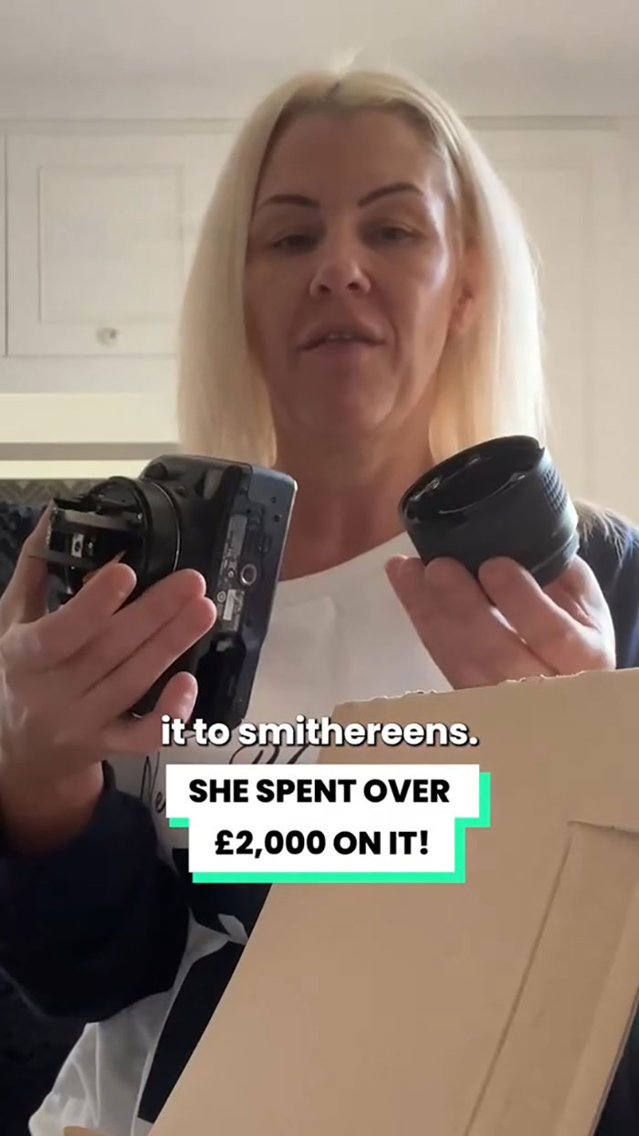 Woman Claims Her Christmas Gift Got Shattered Because Of Delivery Driver, Shows Footage Woman Claims Her Christmas Gift Got Shattered Because Of Delivery Driver, Shows Footage