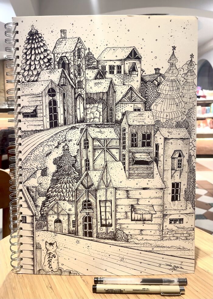 6 Christmas Drawings I Made With Gel Pens 6 Christmas Drawings I Made With Gel Pens