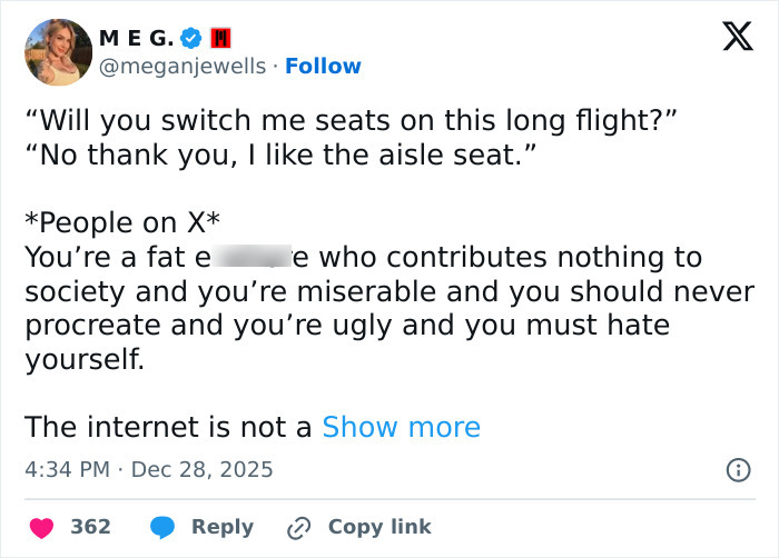 Internet Divided After Woman Says Man Punished Her For Not Switching Seats On Flight