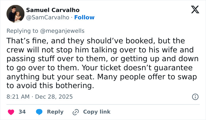 Internet Divided After Woman Says Man Punished Her For Not Switching Seats On Flight