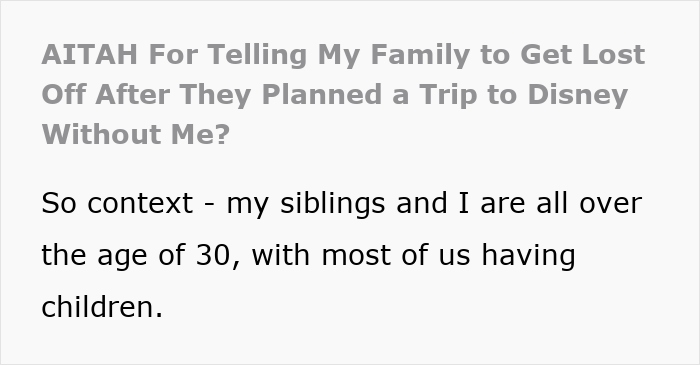 Mom Furious After Dad And Stepmom Plan Disney Trip Excluding Her And Her 9YO Daughter, Cuts Contact Mom Furious After Dad And Stepmom Plan Disney Trip Excluding Her And Her 9YO Daughter, Cuts Contact