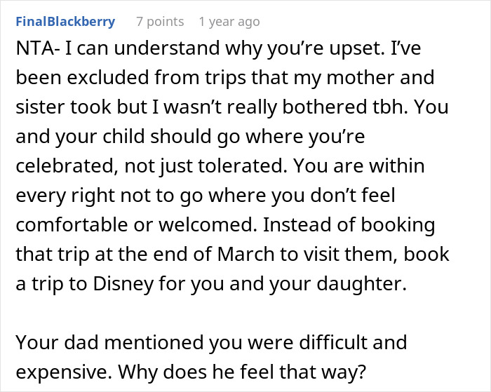 Mom Furious After Dad And Stepmom Plan Disney Trip Excluding Her And Her 9YO Daughter, Cuts Contact Mom Furious After Dad And Stepmom Plan Disney Trip Excluding Her And Her 9YO Daughter, Cuts Contact