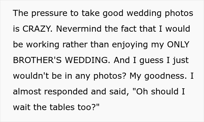 Bride Asks Groom&rsquo;s Sis To Be The Wedding Photographer For Free, She&rsquo;s Just Shocked By The Audacity