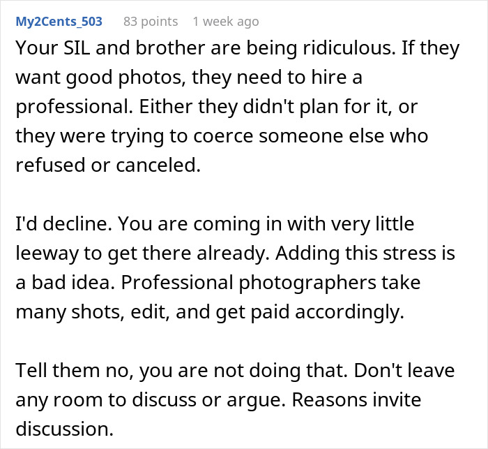 Bride Asks Groom&rsquo;s Sis To Be The Wedding Photographer For Free, She&rsquo;s Just Shocked By The Audacity