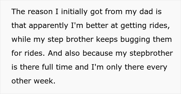 Teen Mad As Dad Gifts Stepbro A Car For Xmas, Calls It Favoritism As All They Get Is A Gift Card