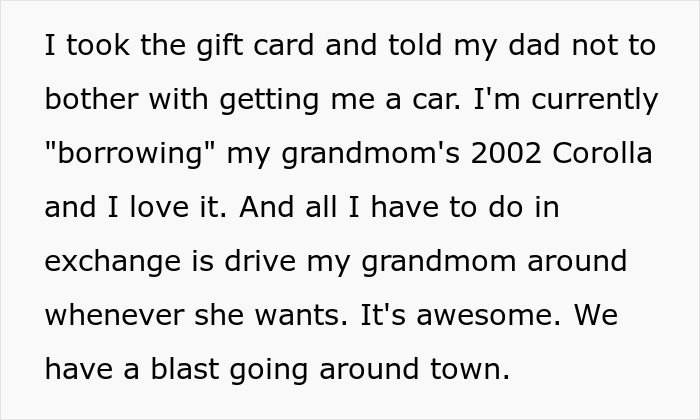Teen Mad As Dad Gifts Stepbro A Car For Xmas, Calls It Favoritism As All They Get Is A Gift Card