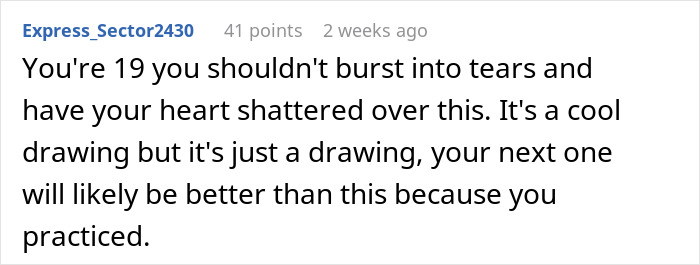 Dad “Fixes” 19YO Daughter’s First Real Drawing Out Of Fun, Takes Heat From Her For Ruining it Dad “Fixes” 19YO Daughter’s First Real Drawing Out Of Fun, Takes Heat From Her For Ruining it