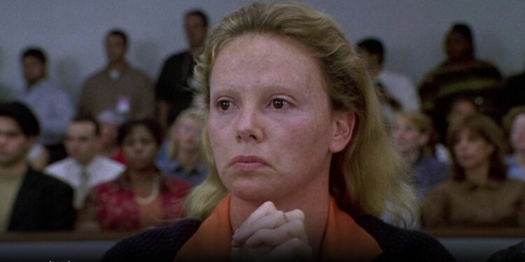 Aileen Wuornos in jail uniform for the trial