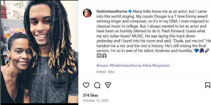 Kim Hawthorne and her son Julian