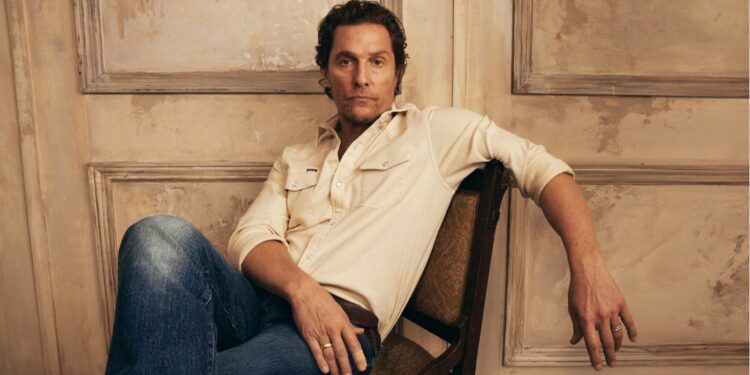 Matthew McConaughey posing on a chair