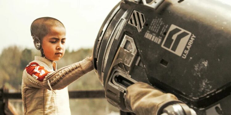  The Creator scene featuring the AI character Alphie