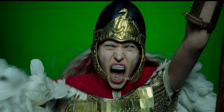 behind-the-scenes shot from the filming of the northman