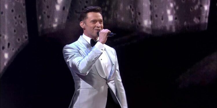 Hugh Jackman with a mic