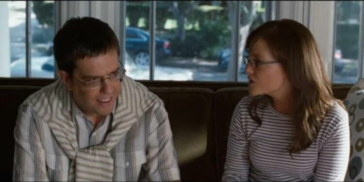 a man and woman having a talk