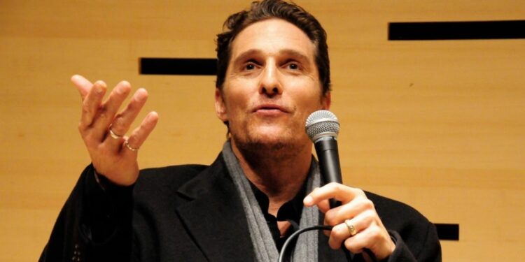 Matthew McConaughey with a mic