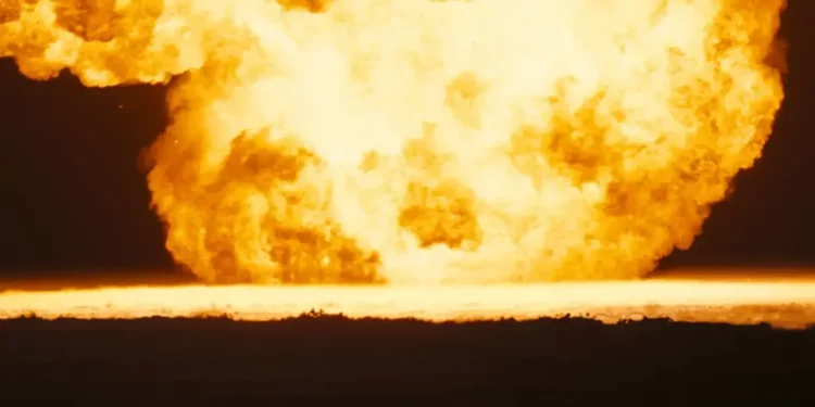 Practical explosion in the film Oppenheimer