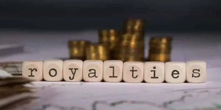 royalties written on dice