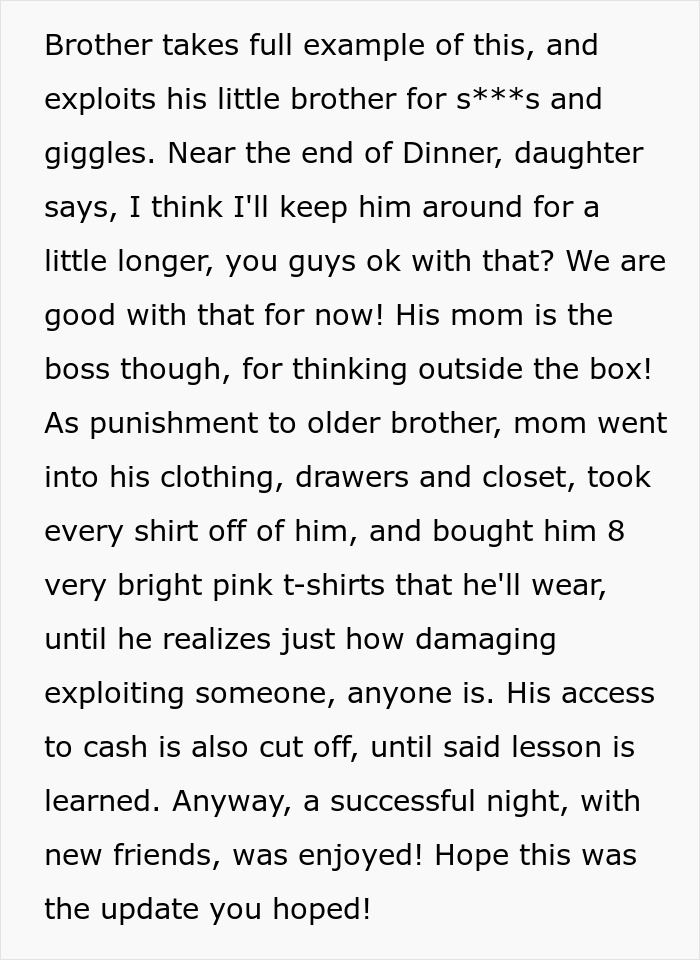 Guy Puts An Inappropriate Shirt As A Dare To Dinner With GF’s Parents, The Dad Doesn’t Let It Slide