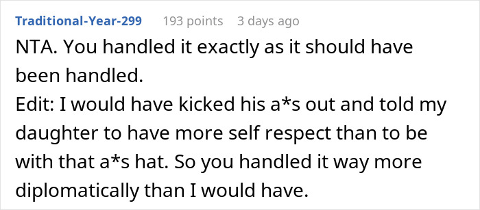 Guy Puts An Inappropriate Shirt As A Dare To Dinner With GF’s Parents, The Dad Doesn’t Let It Slide