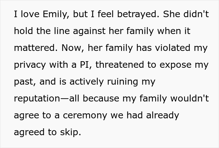 Man Considers Canceling His Wedding After Fiancée’s Family Hires A PI To Dig Up His “Dirt”