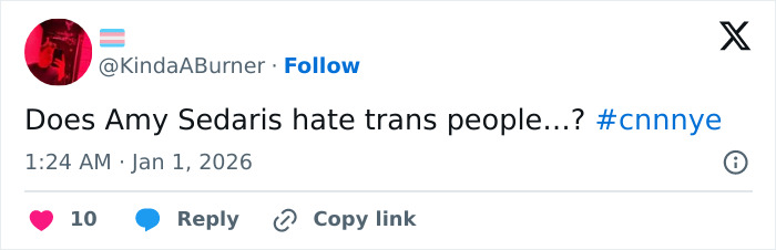 Amy Sedaris Stuns Viewers With “Transphobic” Jab During CNN’s New Year’s Eve Broadcast Amy Sedaris Stuns Viewers With “Transphobic” Jab During CNN’s New Year’s Eve Broadcast