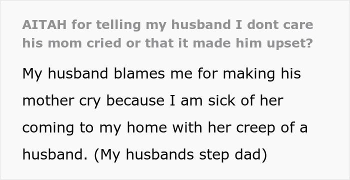“His Mom Deserves The Hate”: Woman Bans MIL’s Creepy Husband From Her Home, Marriage Starts Falling Apart