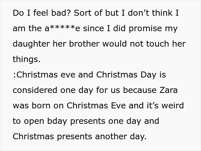 Daughter Gets 27 Presents For Christmas While Her Half-Brother Has Only 1, Dad Feels No Guilt